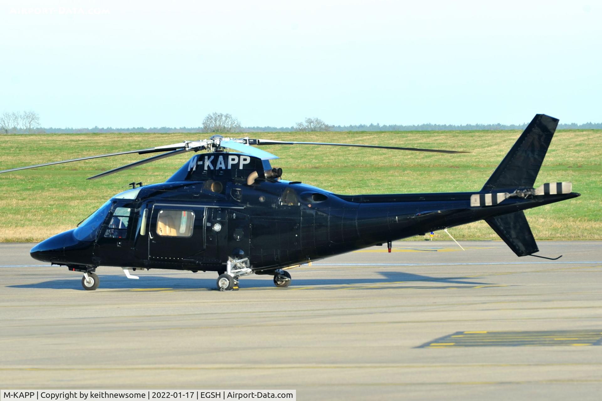 M-KAPP, 1995 Agusta A-109C C/N 7630, Parked at Norwich.