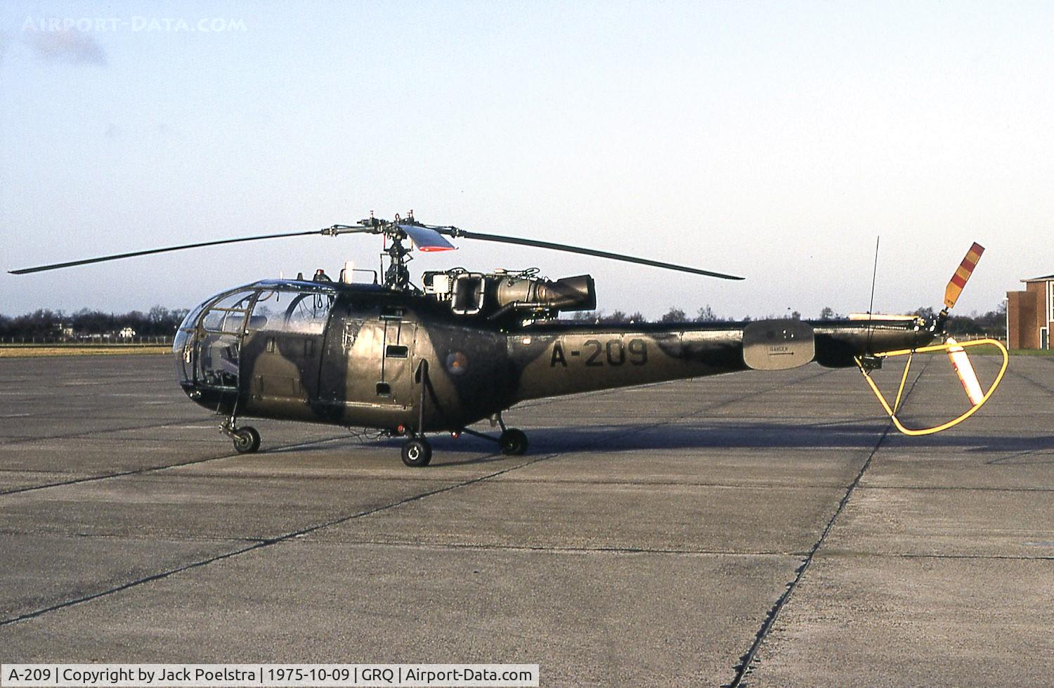 A-209, 1964 Sud SE-3160 Alouette III C/N 1209, of 298 Sqdn at Groningen airport