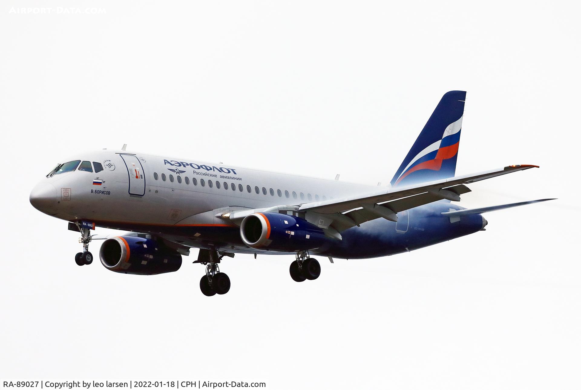 RA-89027, 2014 Sukhoi SuperJet 100-95B C/N 95053, Copenhagen 18.1.2022