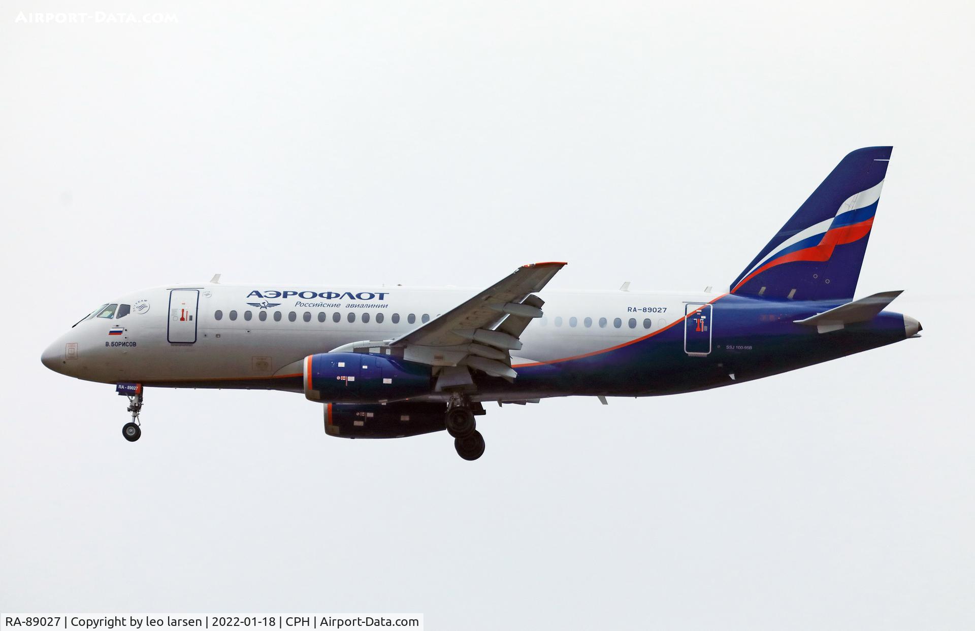 RA-89027, 2014 Sukhoi SuperJet 100-95B C/N 95053, Copenhagen 18.1.2022
