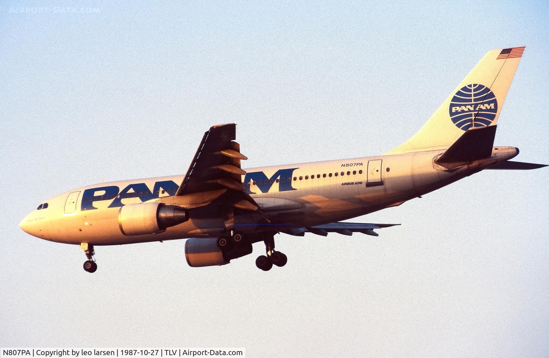N807PA, 1986 Airbus A310-222 C/N 346, Tel Aviv 27.10.1987