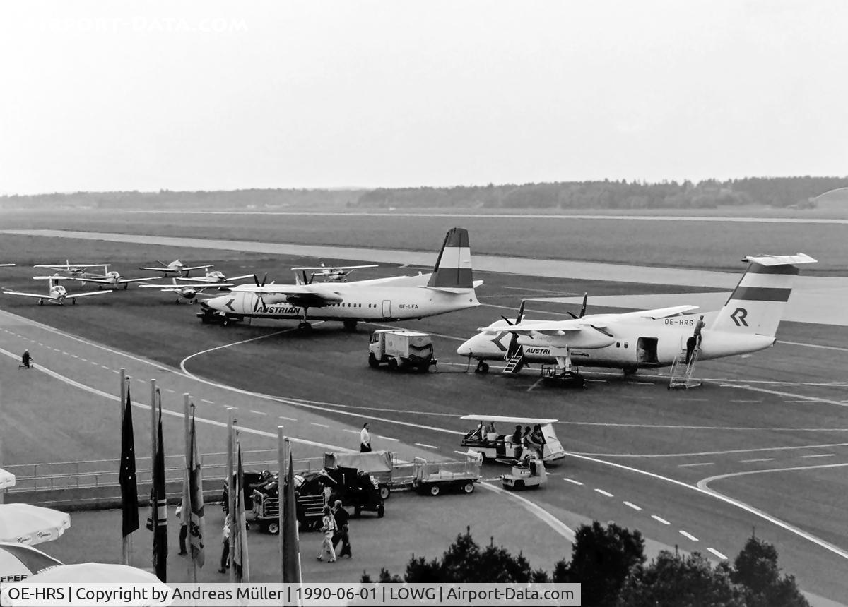 OE-HRS, 1989 De Havilland Canada DHC-8-102 Dash 8 C/N 175, GRZ anno 1990.