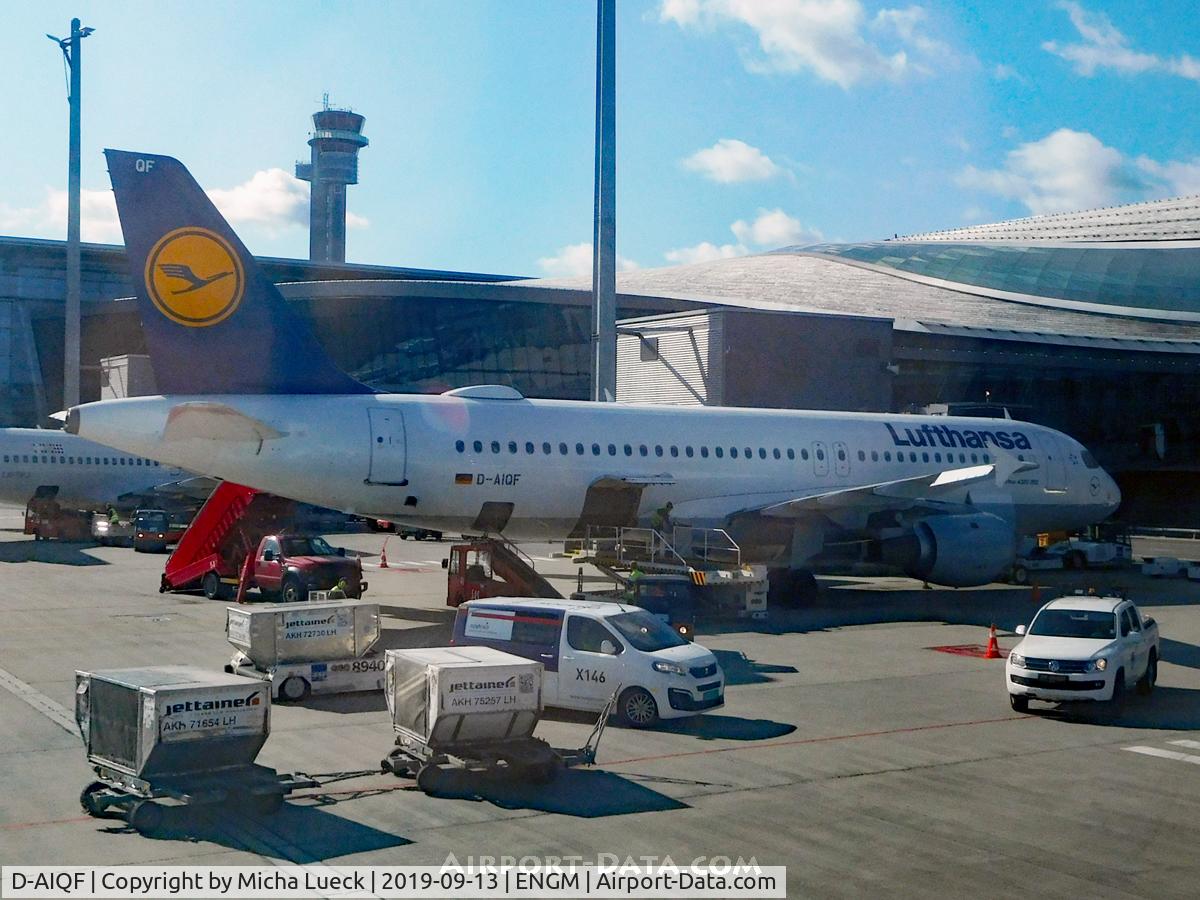 D-AIQF, 1991 Airbus A320-211 C/N 216, At Gardermoen