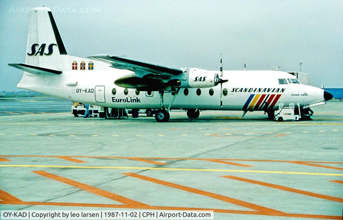 OY-KAD, 1969 Fokker F.27-600 Friendship C/N 10420, Copenhagen 2.11.1987