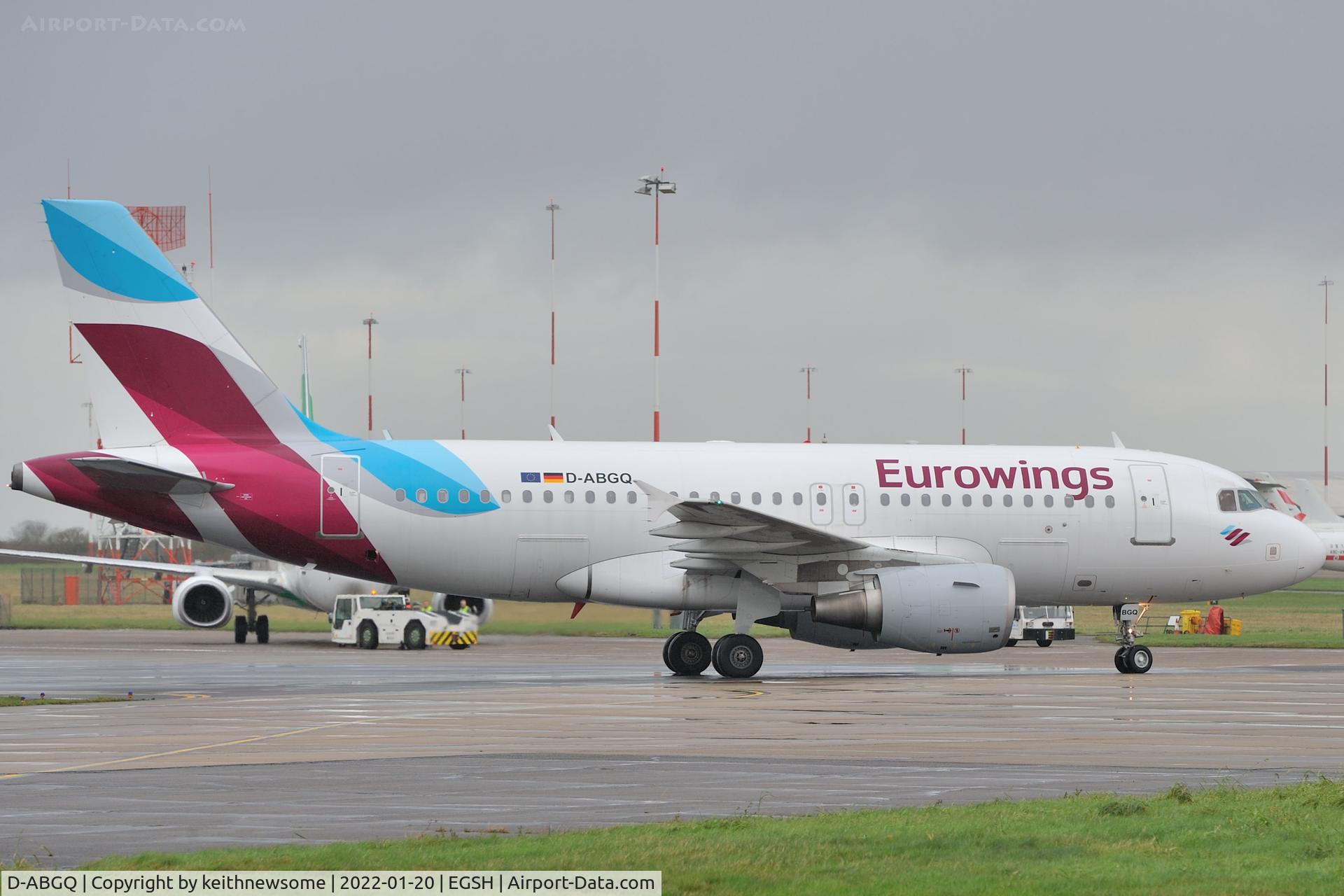 D-ABGQ, 2008 Airbus A319-112 C/N 3700, Arriving at Norwich from Cologne for paintwork.
