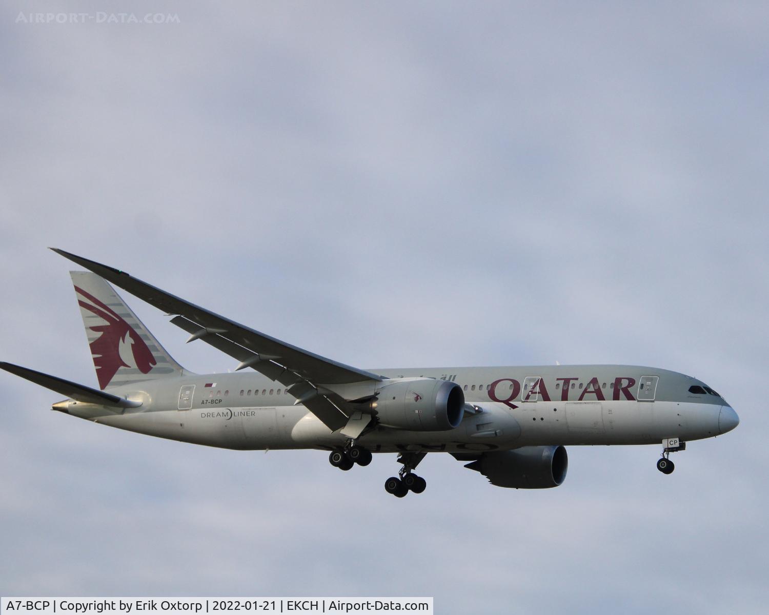 A7-BCP, 2014 Boeing 787-8 Dreamliner C/N 38334, A7-ACP landing w 04L