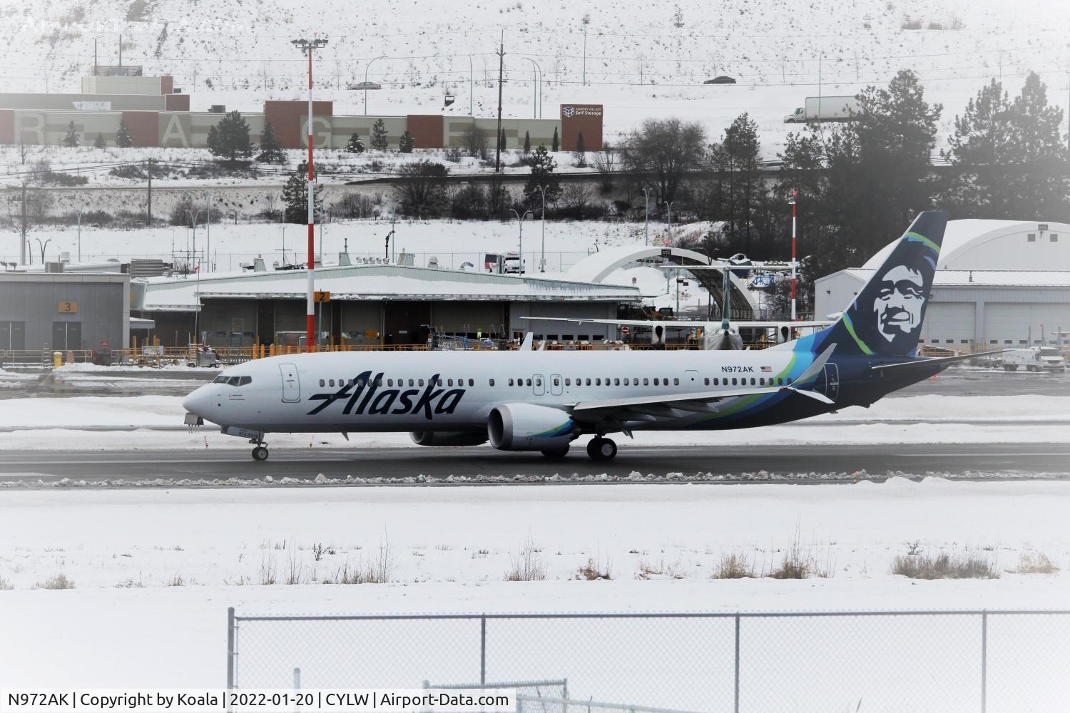 N972AK, 2019 Boeing 737-9 MAX C/N 43389, Inbound from Boeing Airfield BFI.