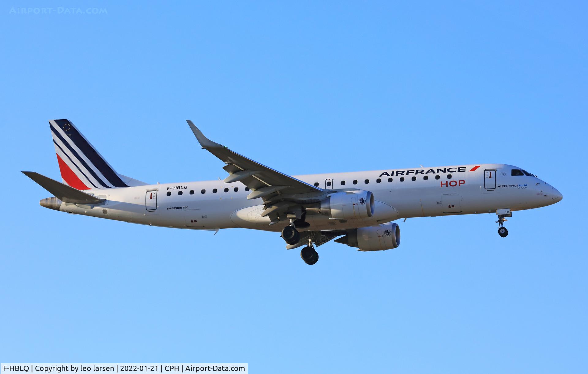 F-HBLQ, 2020 Embraer 190STD (ERJ-190-100STD) C/N 19000773, Copenhagen approach to  R-04L 21.1.2022