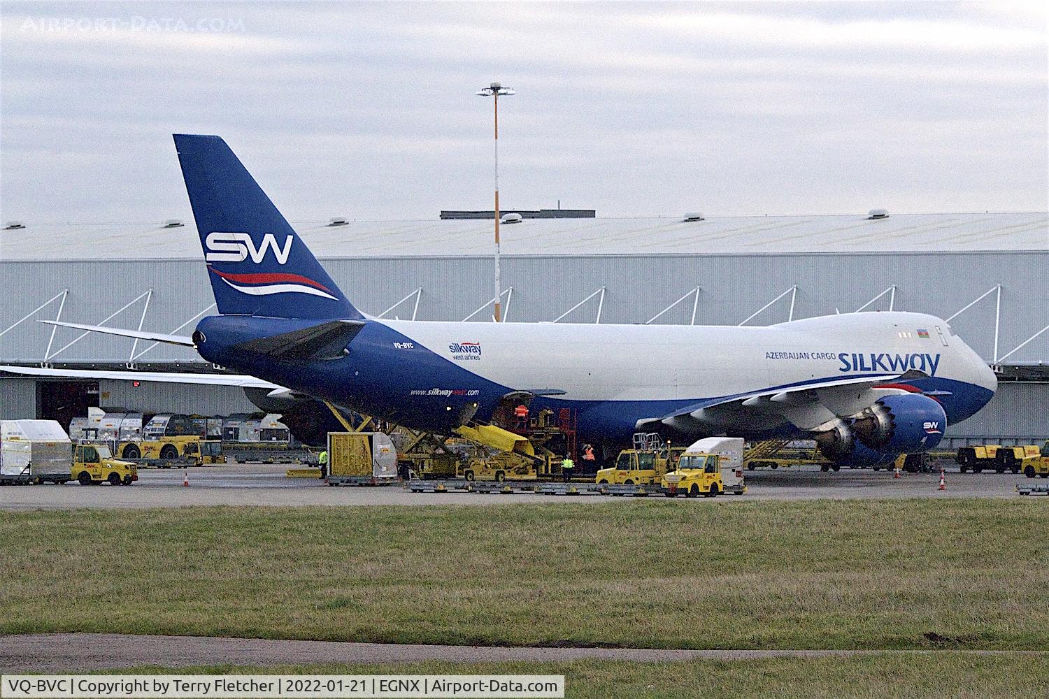 VQ-BVC, 2014 Boeing 747-83QF C/N 44937, At East Midlands