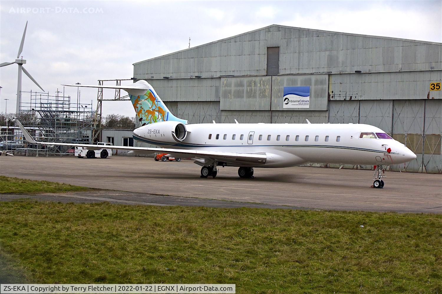 ZS-EKA, 2019 Bombardier BD-700-1A10 Global 6500 C/N 60020, At East Midlands