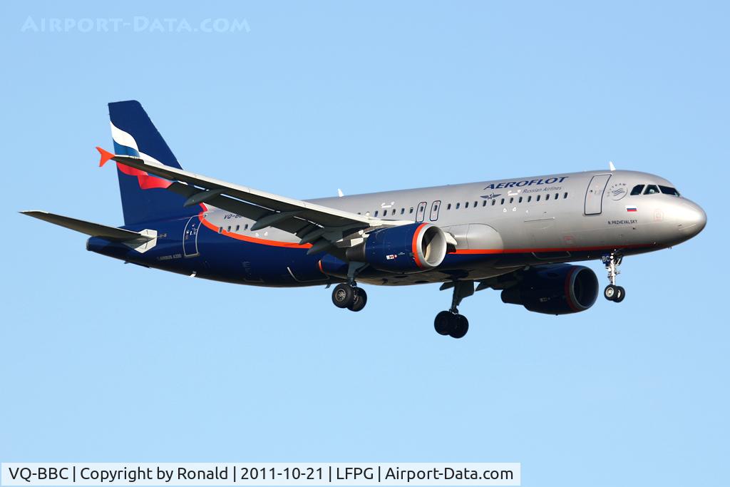 VQ-BBC, 2009 Airbus A320-214 C/N 3835, at cdg
