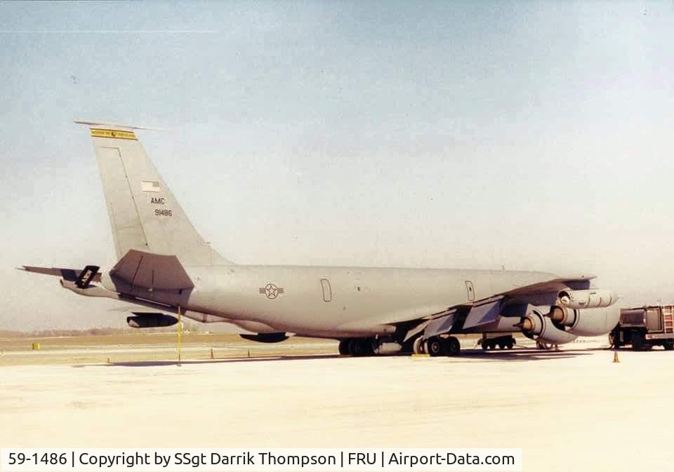 59-1486, 1959 Boeing KC-135R Stratotanker C/N 17974, Spring of 2003 while sitting alert at Manas, Kyrgyzstan in support of Operation Enduring Freedom.