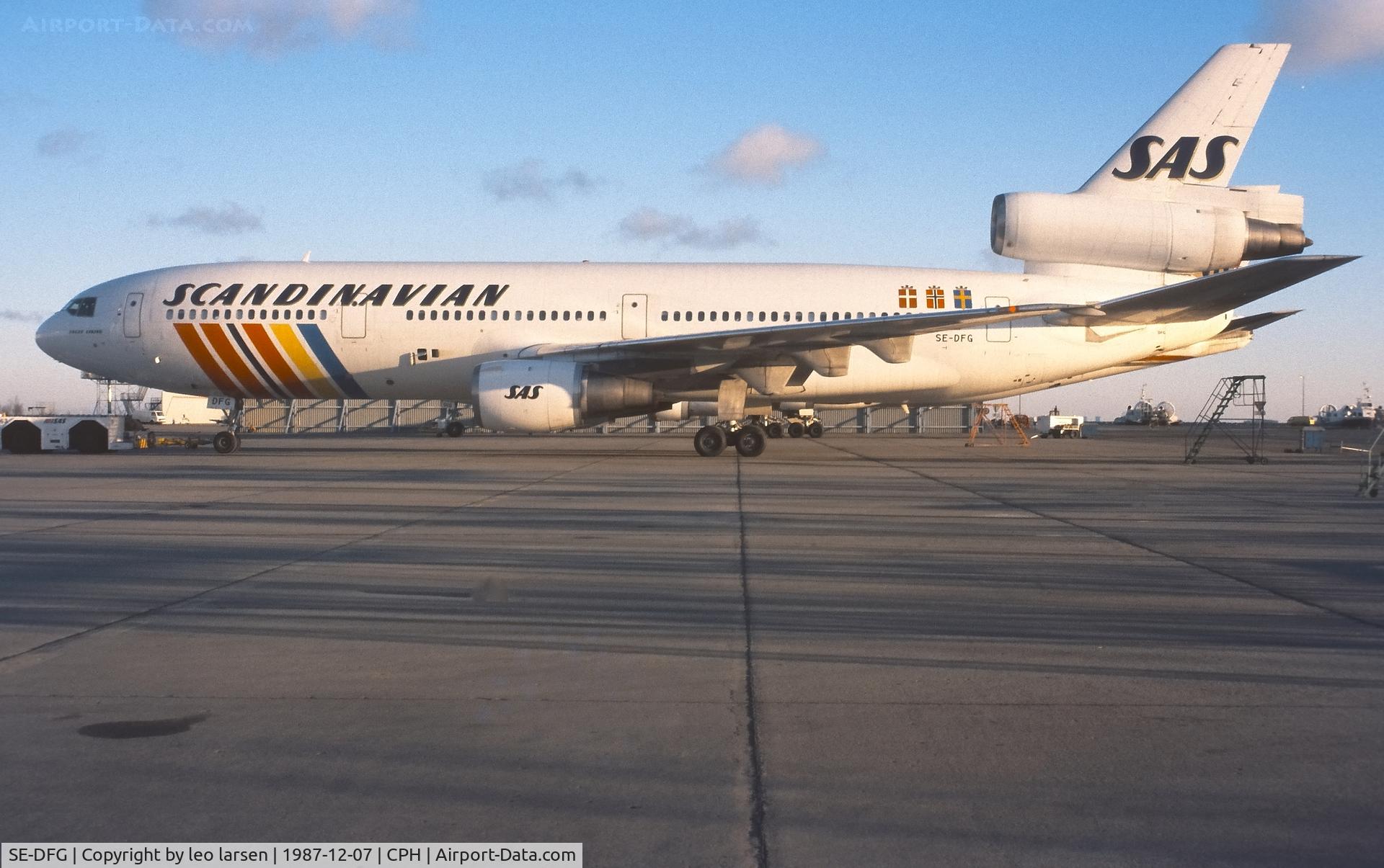 SE-DFG, 1973 Douglas DC-10-30 C/N 46554, Copenhagen 7.12.1987