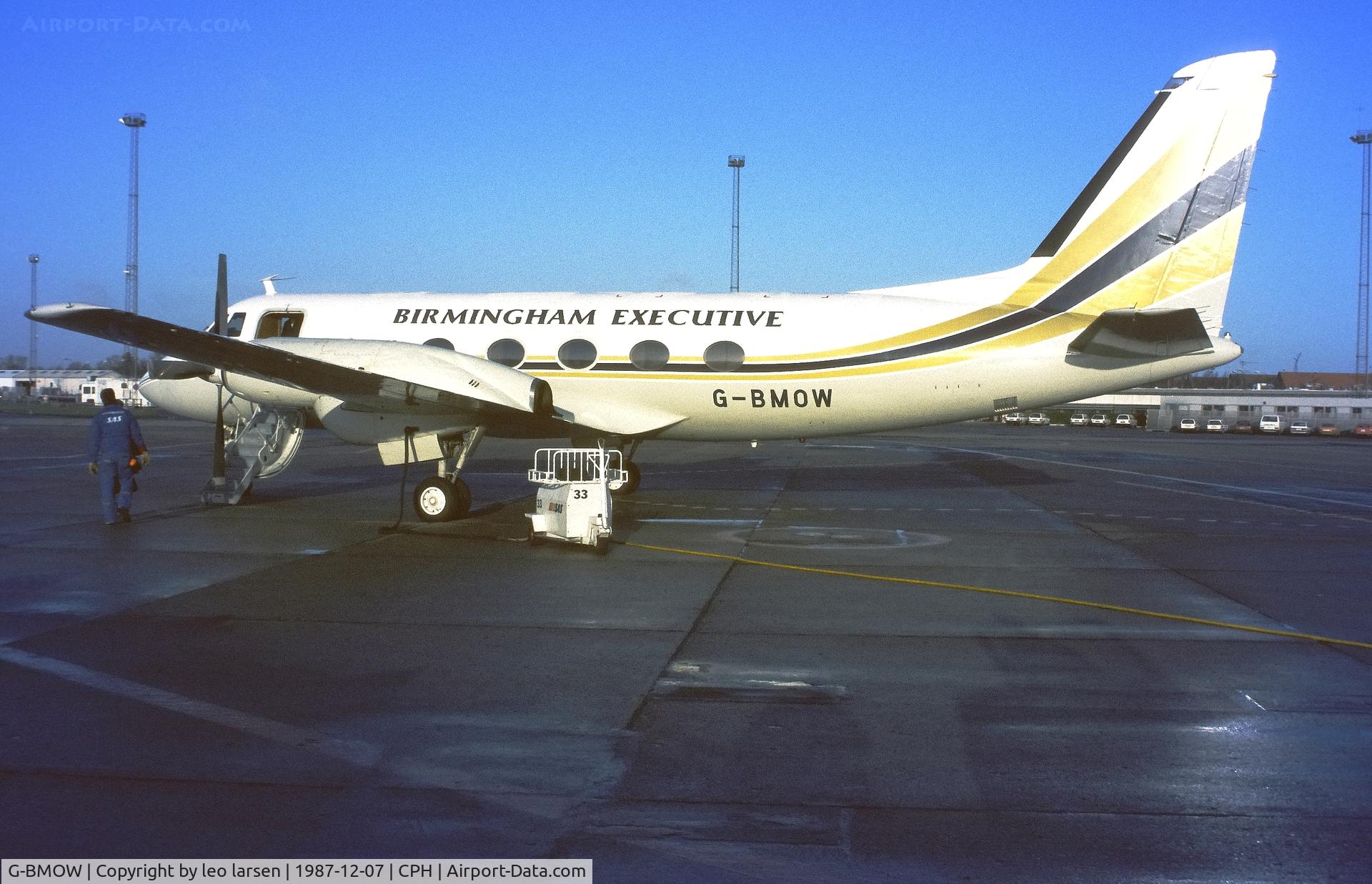 G-BMOW, 1966 Grumman G-159 Gulfstream 1 C/N 155, Copenhagen 7.12.1987