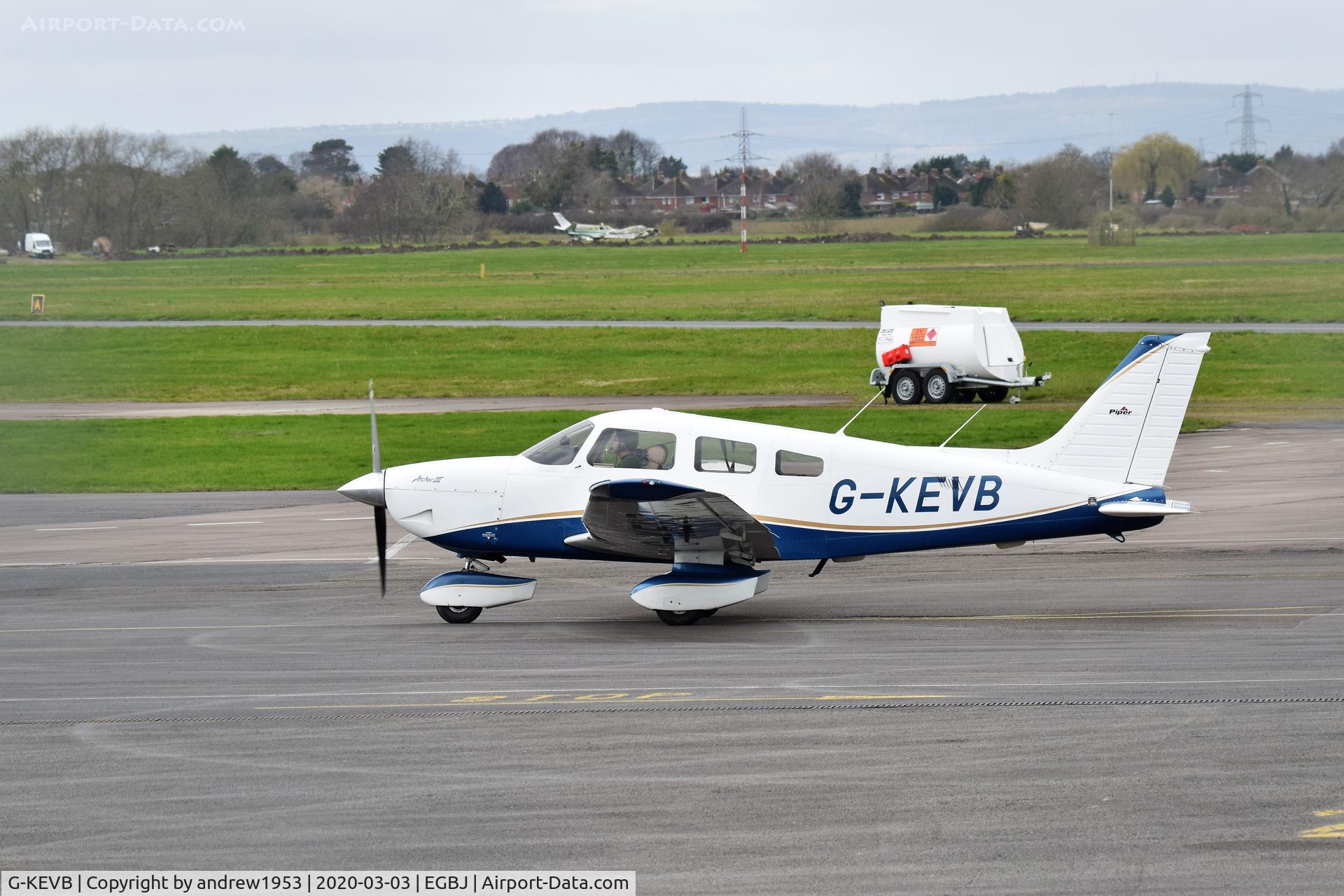G-KEVB, 1997 Piper PA-28-181 Cherokee Archer III C/N 2843098, G-KEVB at Gloucestershire Airport.
