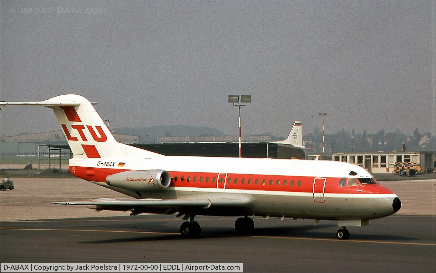 D-ABAX, 1969 Fokker F.28-1000 Fellowship C/N 11006, At Dusseldorf airport