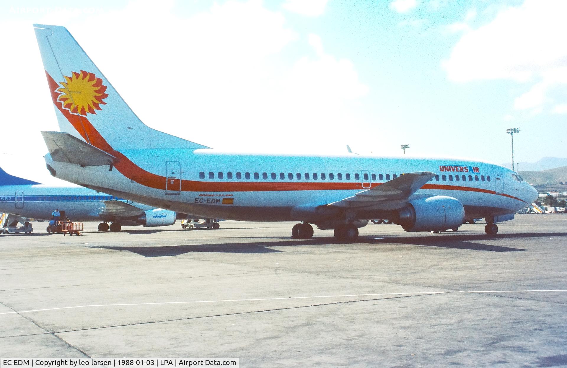 EC-EDM, 1986 Boeing 737-3Q8 C/N 23388, Las Palmas 3.1.1988