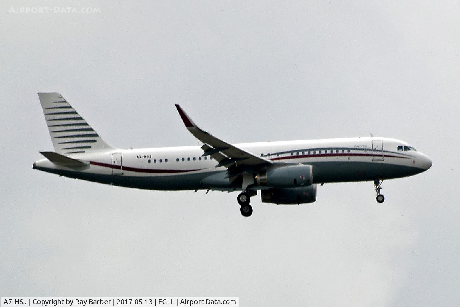 A7-HSJ, 2012 Airbus A320-214(CJ) Prestige C/N 5255, A7-HSJ   Airbus A320-232(SL) [5255] (Qatar Airways Amiri Flight) Home~G 13/05/2017
