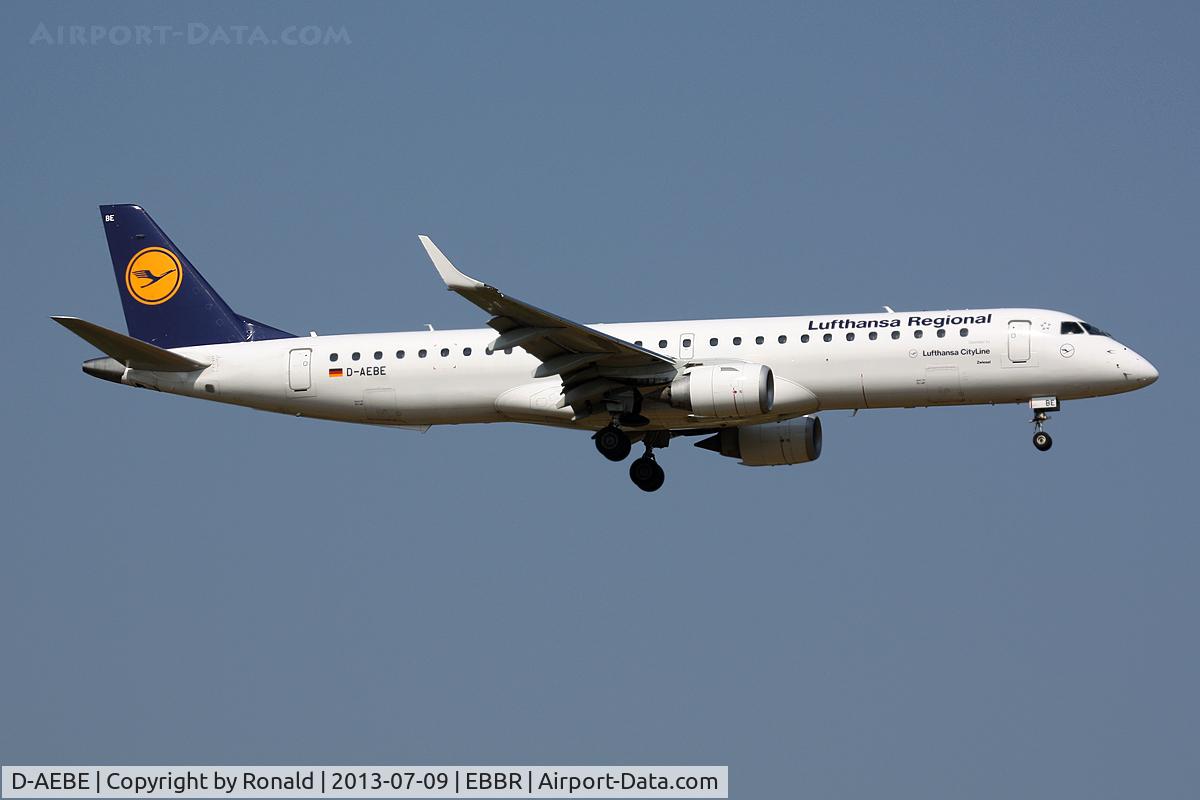 D-AEBE, 2010 Embraer 195LR (ERJ-190-200LR) C/N 19000350, at bru