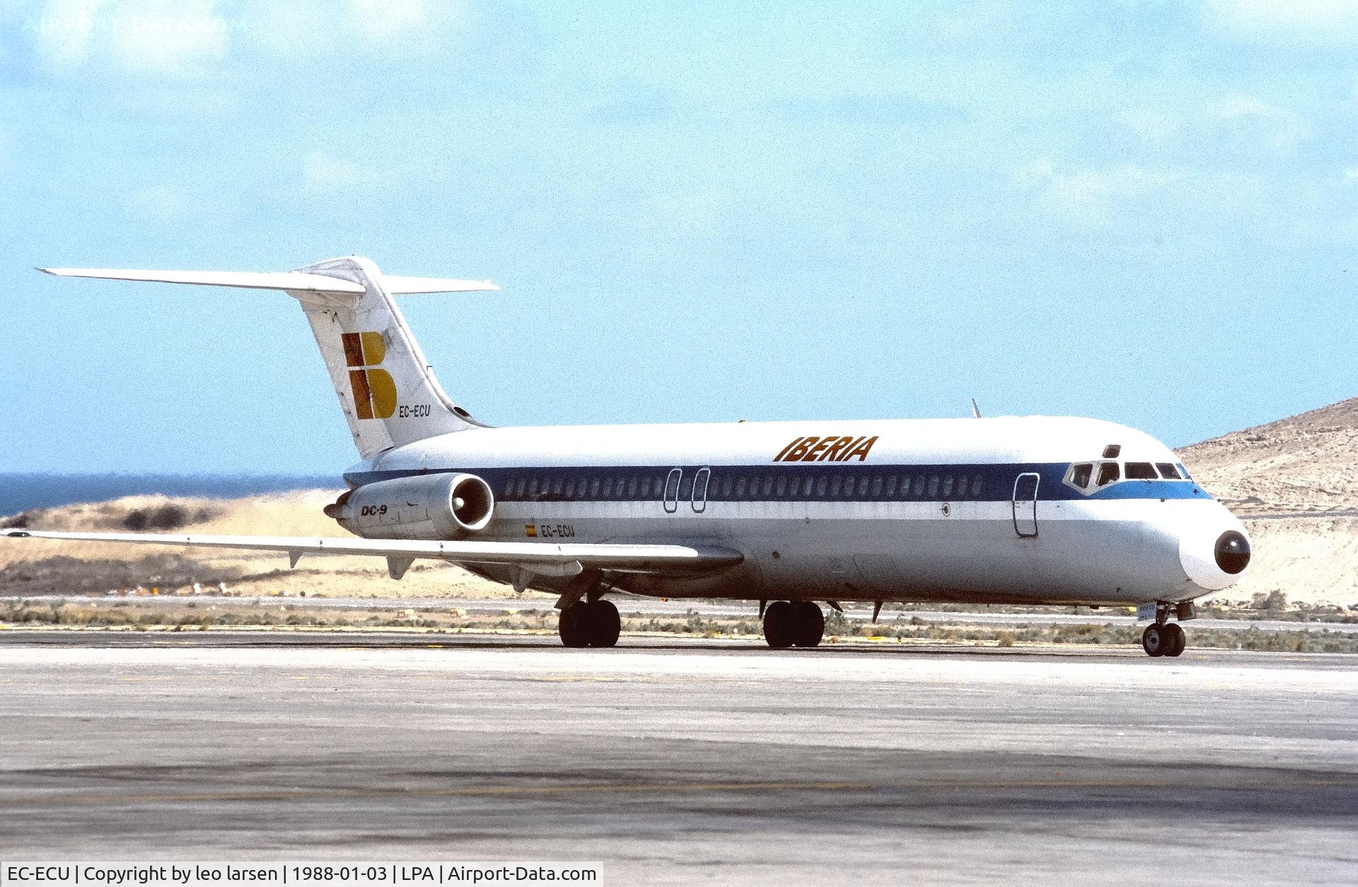 EC-ECU, 1969 Douglas DC-9-32 C/N 47201, Las Palmas 3.11.1988