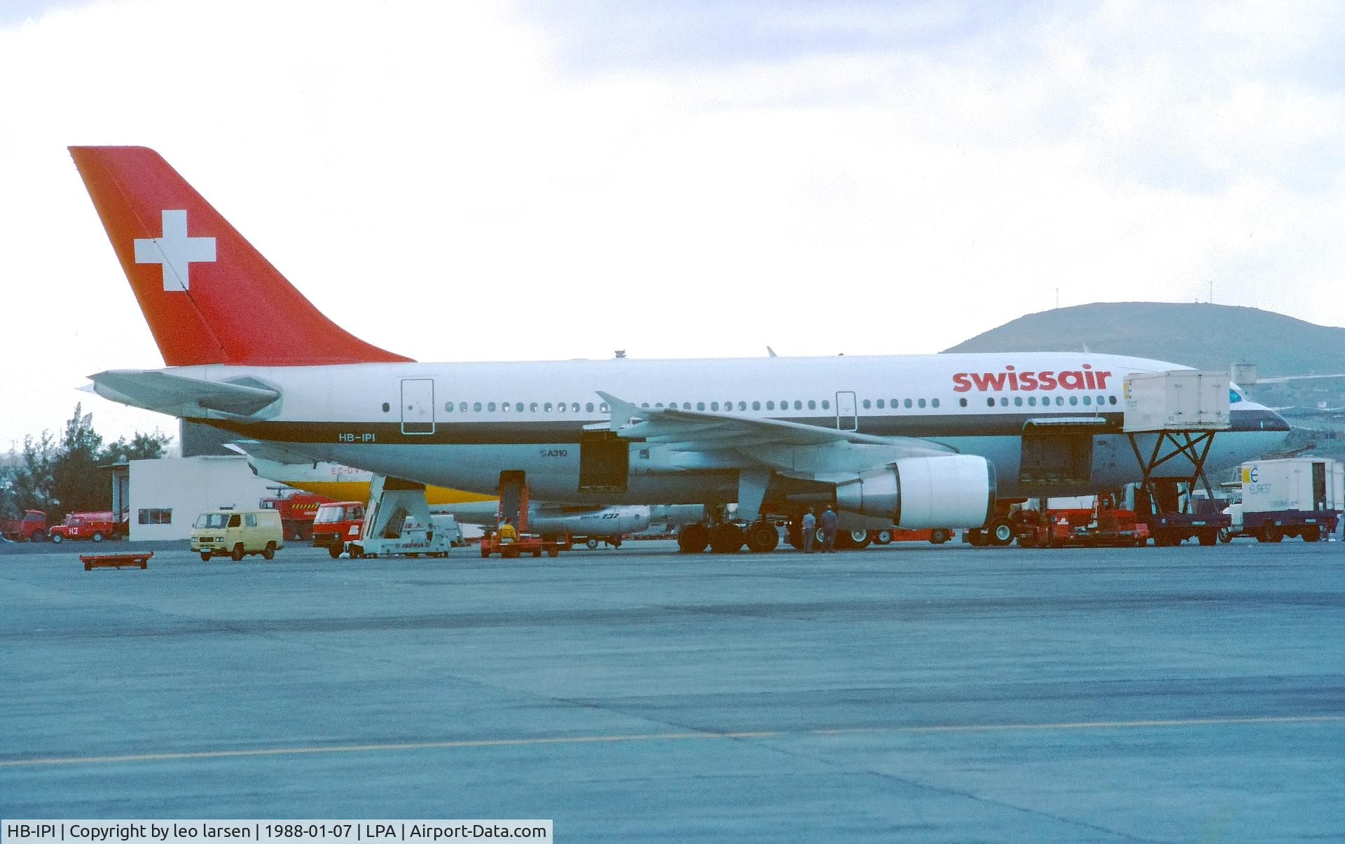 HB-IPI, 1985 Airbus A310-322 C/N 410, Las Palmas 7.1.1988