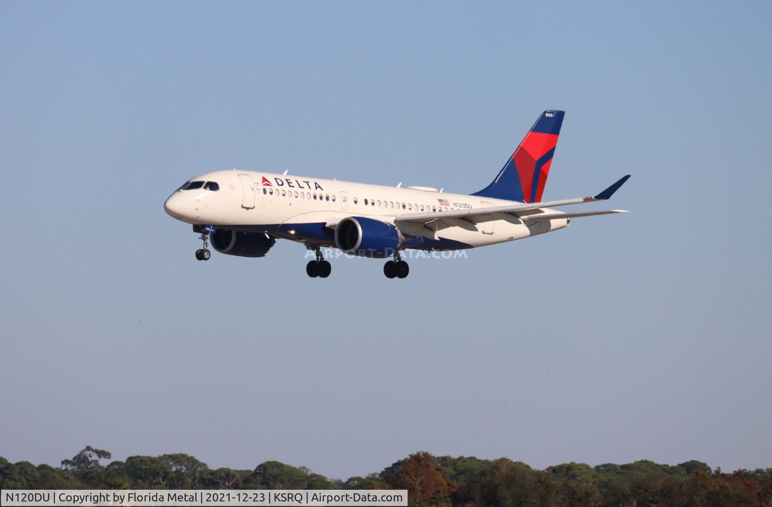 N120DU, 2019 Airbus A220-171 C/N 50039, SRQ spotting 2021