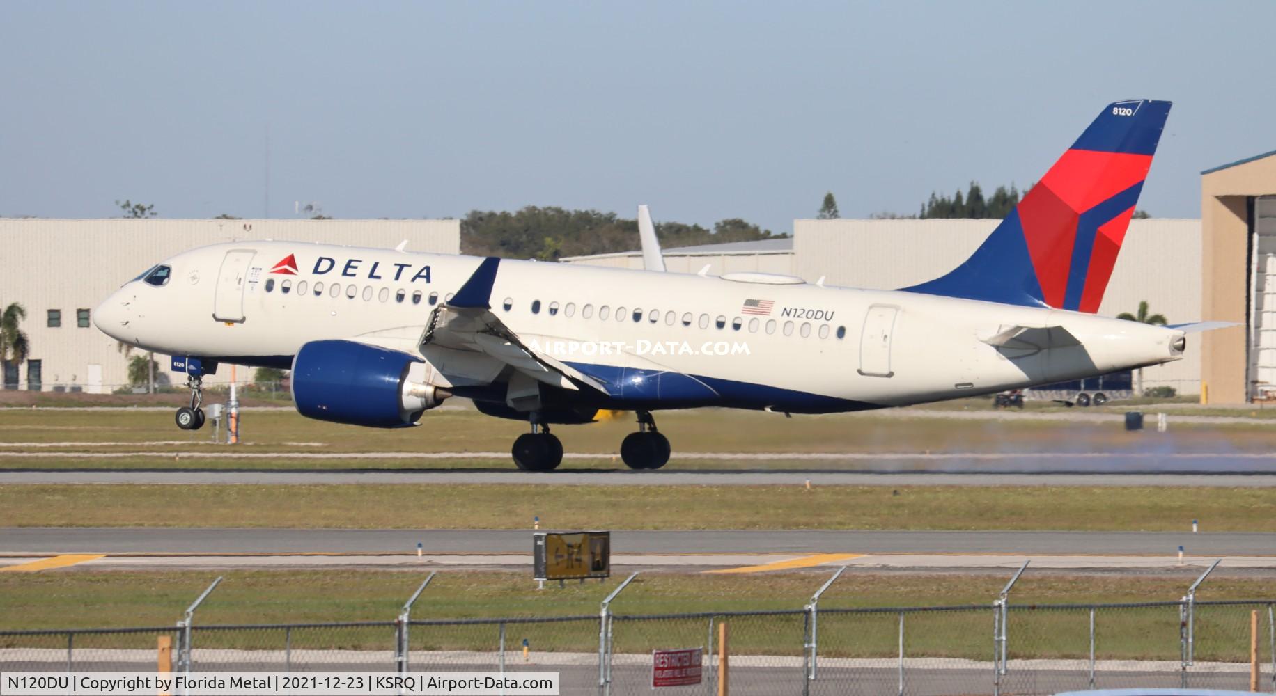 N120DU, 2019 Airbus A220-171 C/N 50039, SRQ spotting 2021