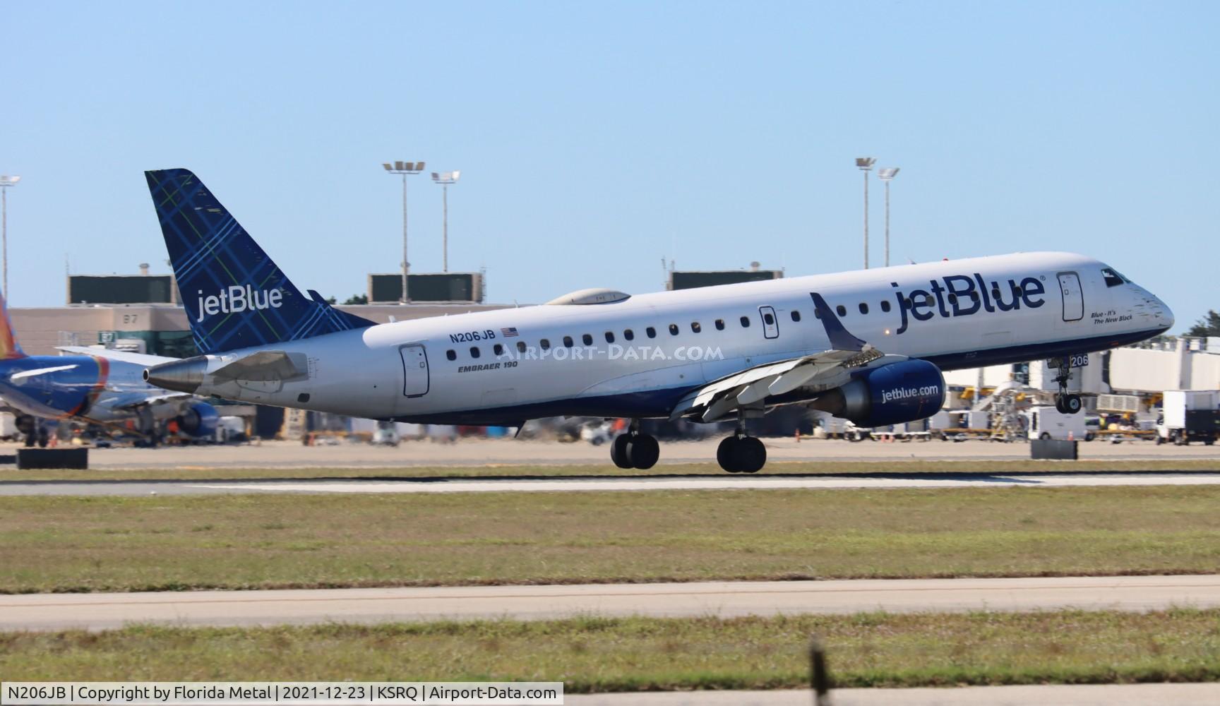 N206JB, 2006 Embraer 190AR (ERJ-190-100IGW) C/N 19000025, SRQ spotting 2021