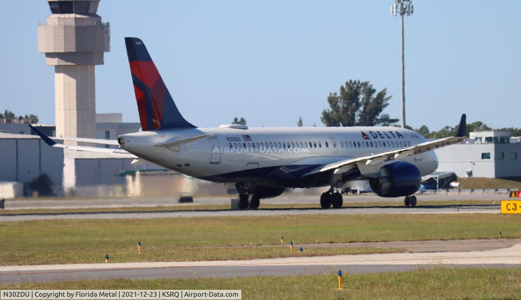 N302DU, 2020 Airbus A220-371 C/N 55070, SRQ spotting 2021