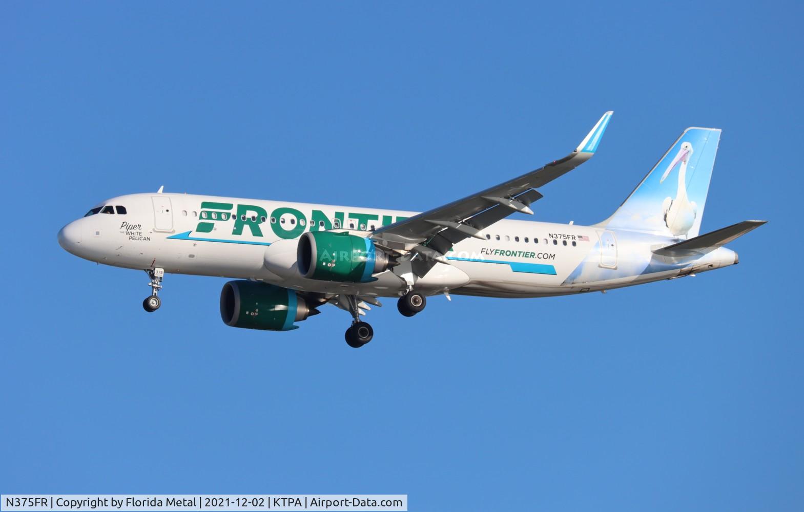 N375FR, 2020 Airbus A320-251N C/N 10298, Piper White Pelican