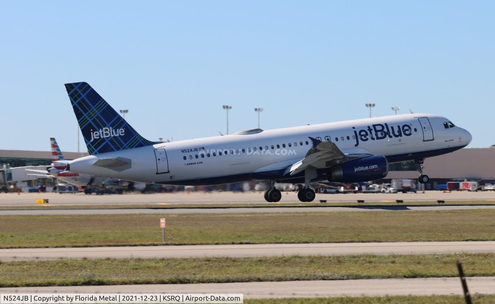 N524JB, 2001 Airbus A320-232 C/N 1528, SRQ 2021