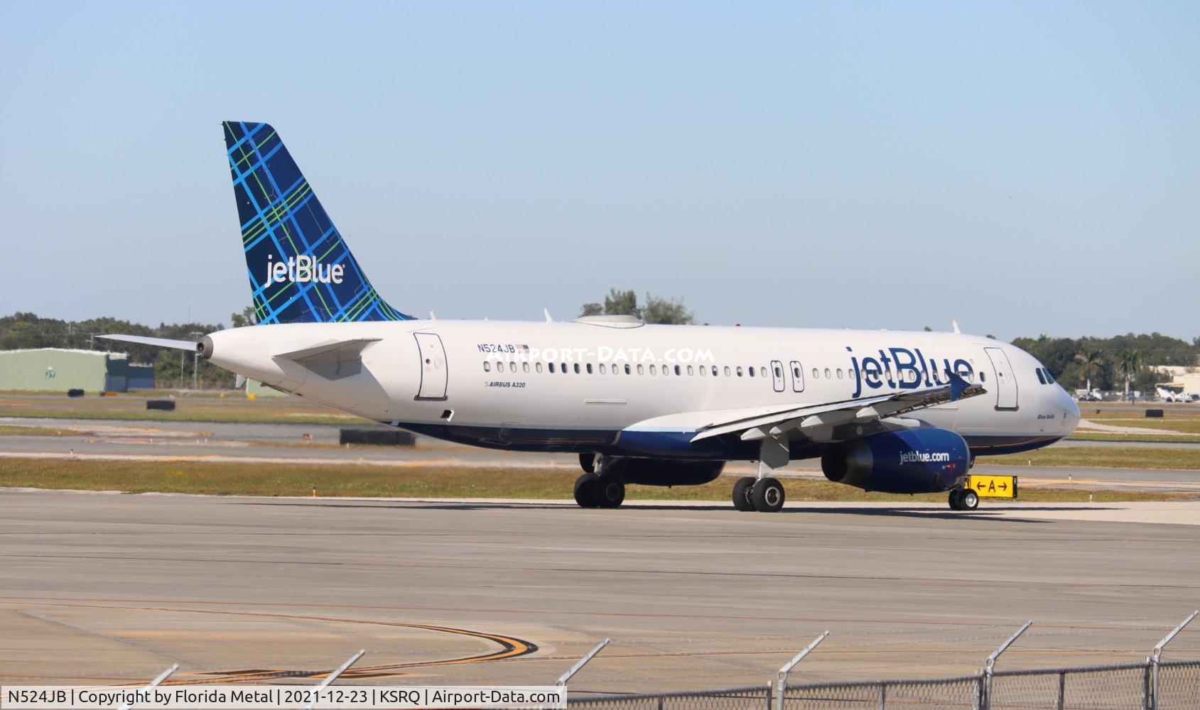N524JB, 2001 Airbus A320-232 C/N 1528, SRQ 2021