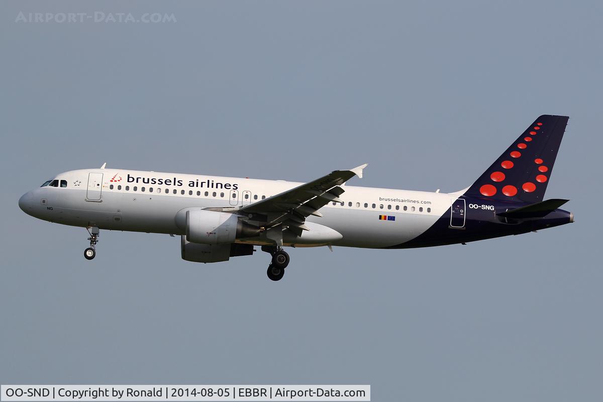 OO-SND, 2002 Airbus A320-214 C/N 1838, at bru