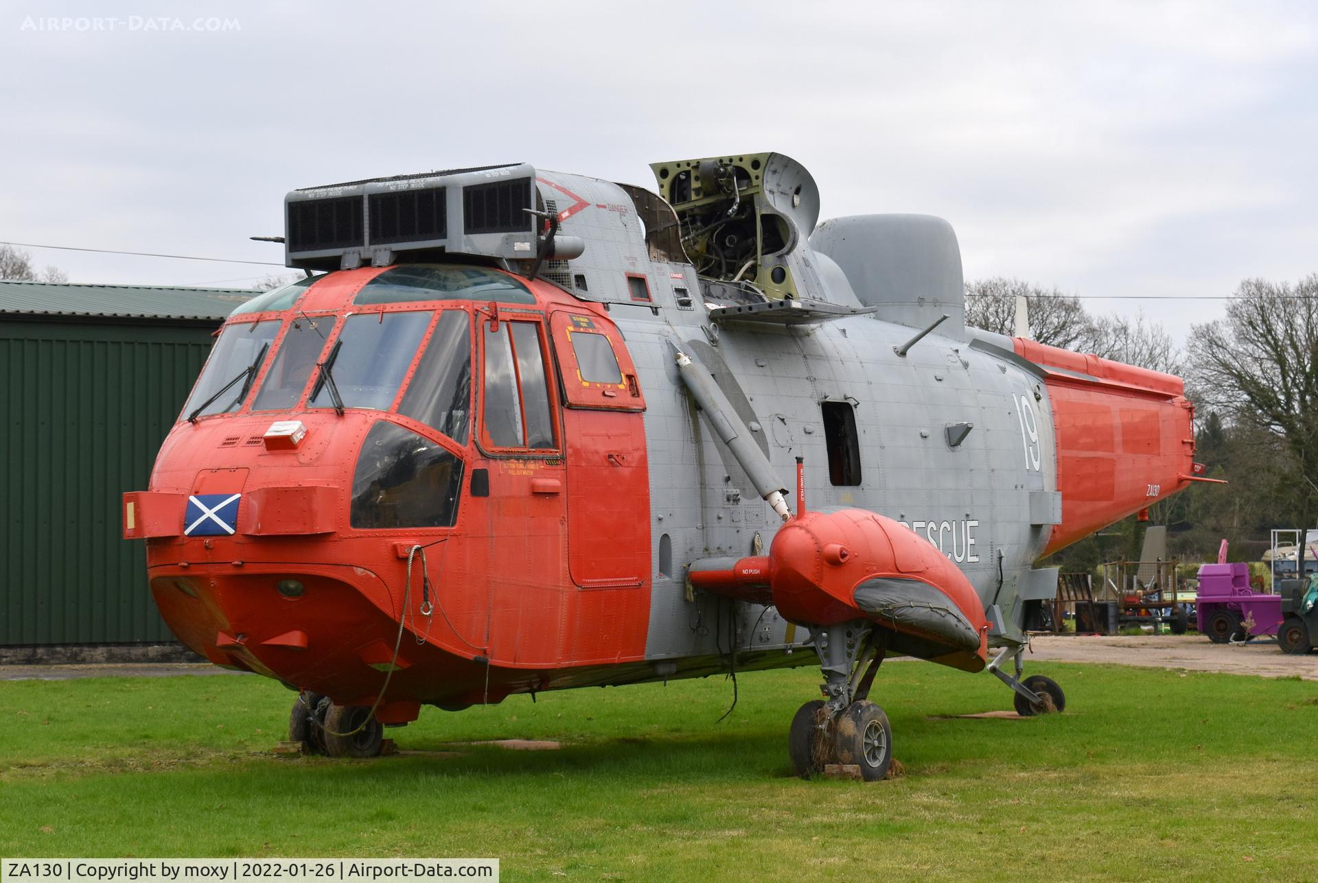 ZA130, 1981 Westland Sea King HU.5 C/N WA891, Westland Sea King HU.5 at Aerospace Logistics, Charlwood.