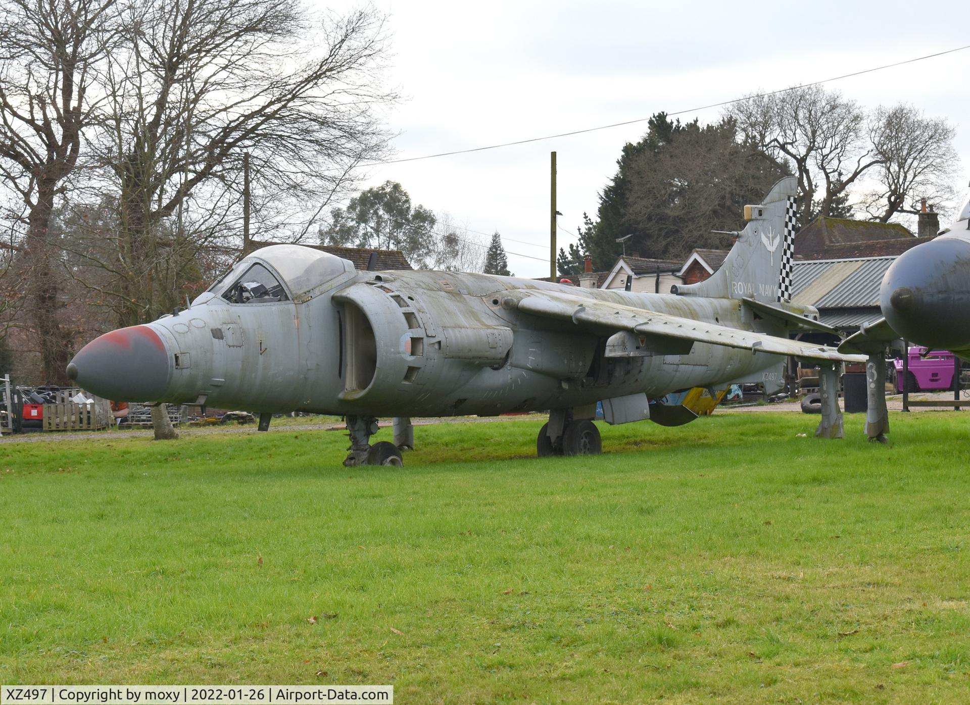 XZ497, 1982 British Aerospace Sea Harrier F/A2 C/N 41H-912021/P1/P33, British Aerospace Sea Harrier F/A2 at Aerospace Logistics, Charlwood.