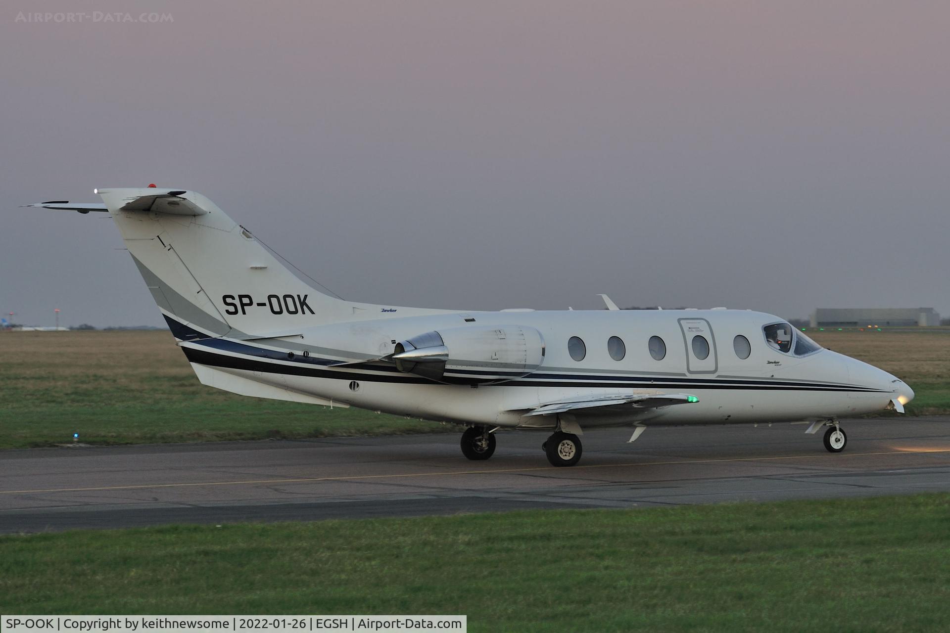 SP-OOK, 2007 Hawker Beechcraft 400A Beechjet Beechjet C/N RK-512, Leaving Norwich for Munich.
