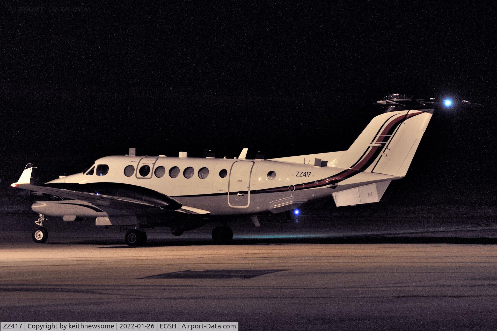 ZZ417, 2007 Hawker Beechcraft Shadow R1 (350CER) C/N FM-16, Late evening fuel stop.