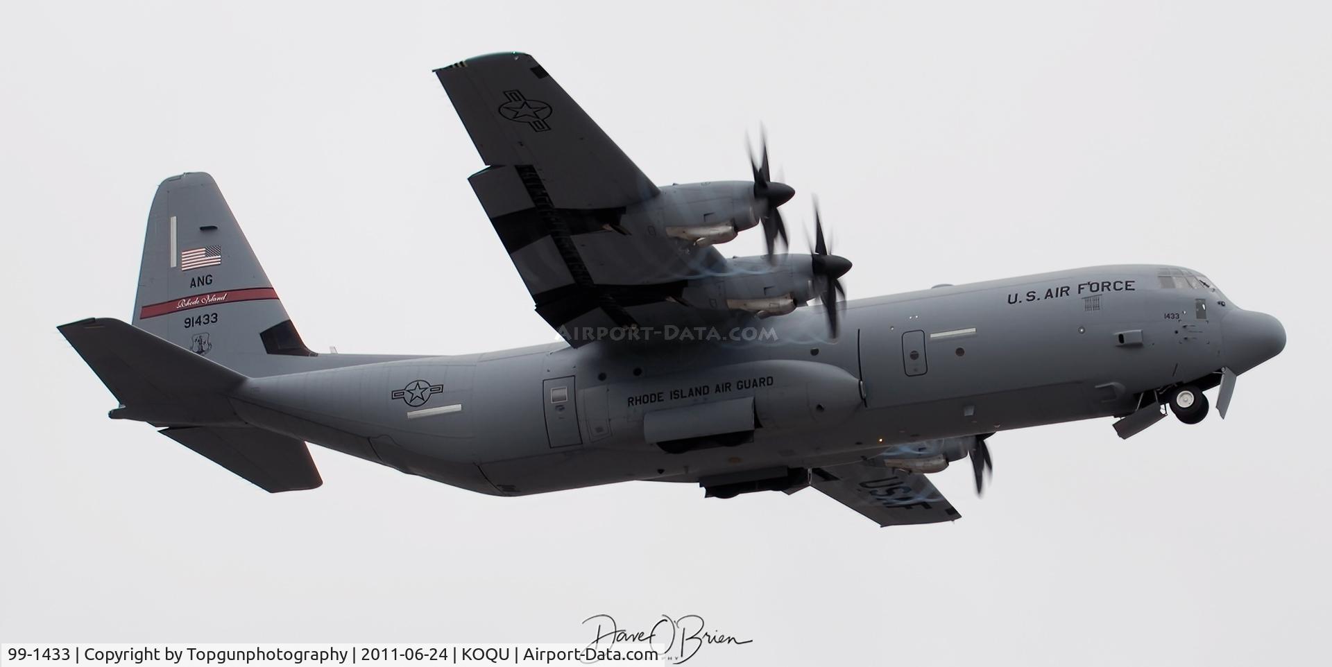 99-1433, 1999 Lockheed Martin C-130J-30 Super Hercules C/N 382-5519, RHODY11 C-130J Demo lifts off for practice