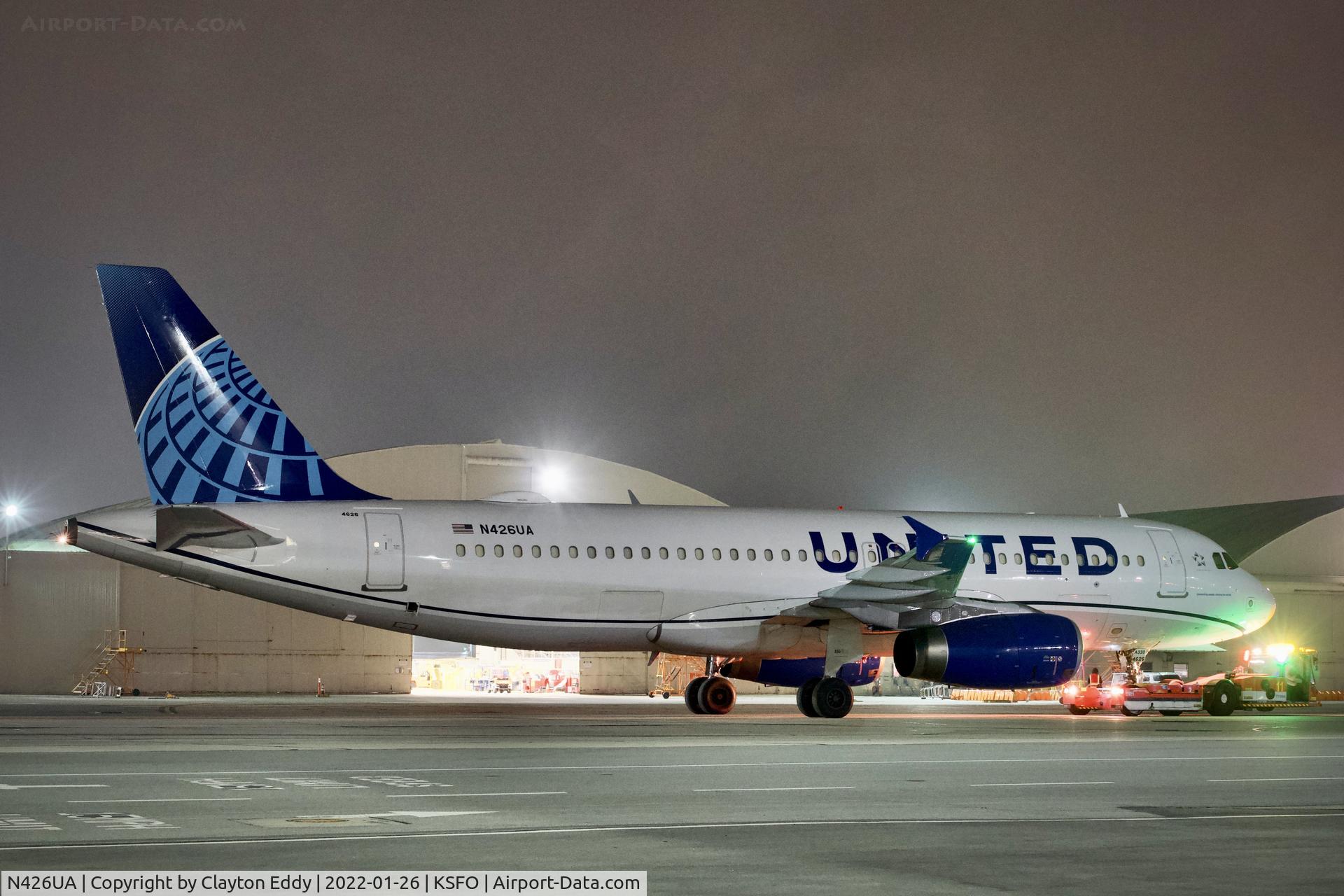 N426UA, 1995 Airbus A320-232 C/N 510, SFO 2022.