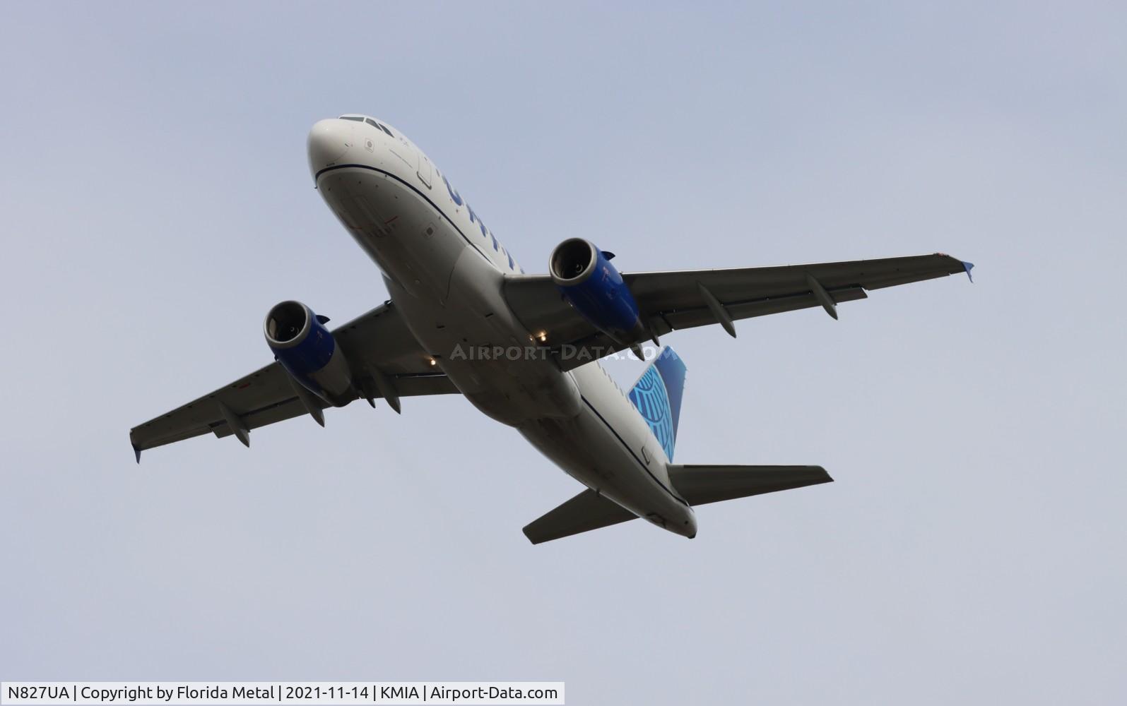 N827UA, 1999 Airbus A319-131 C/N 1022, MIA 2021