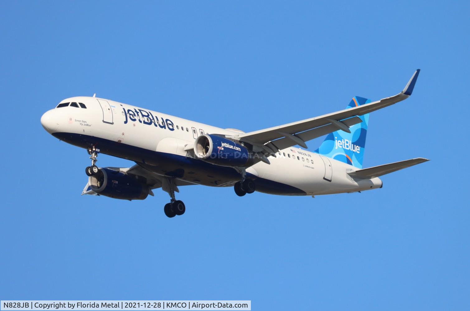 N828JB, 2013 Airbus A320-232 C/N 5723, MCO 2021