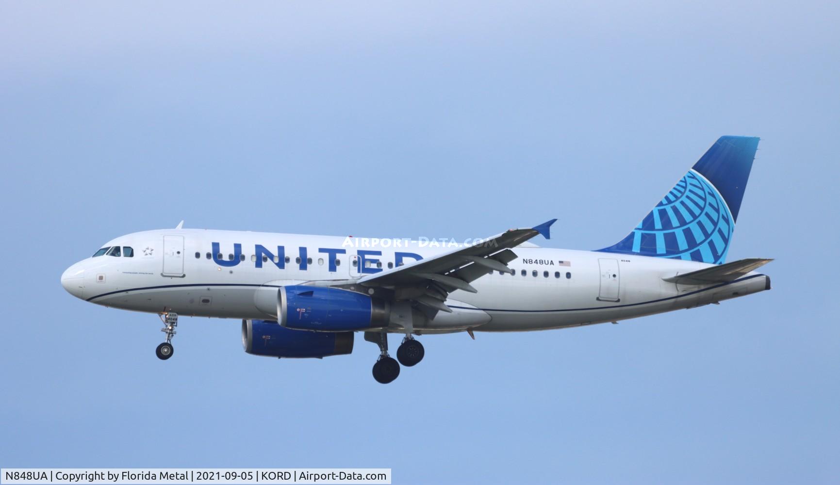 N848UA, 2002 Airbus A319-131 C/N 1647, ORD 2021