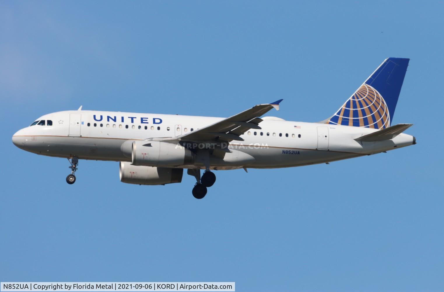N852UA, 2002 Airbus A319-131 C/N 1671, ORD 2021