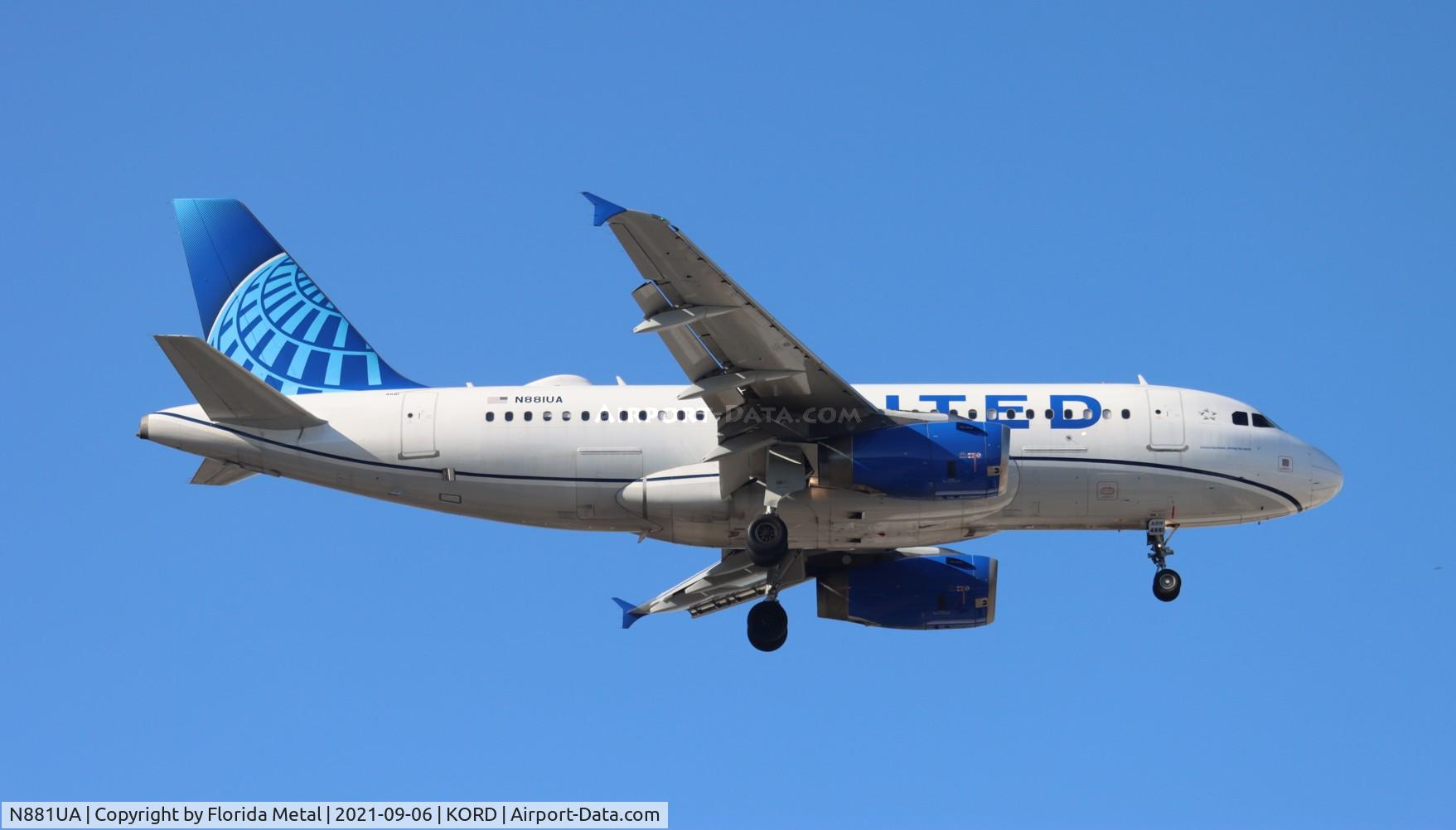 N881UA, 2005 Airbus A319-132 C/N 2435, ORD 2021