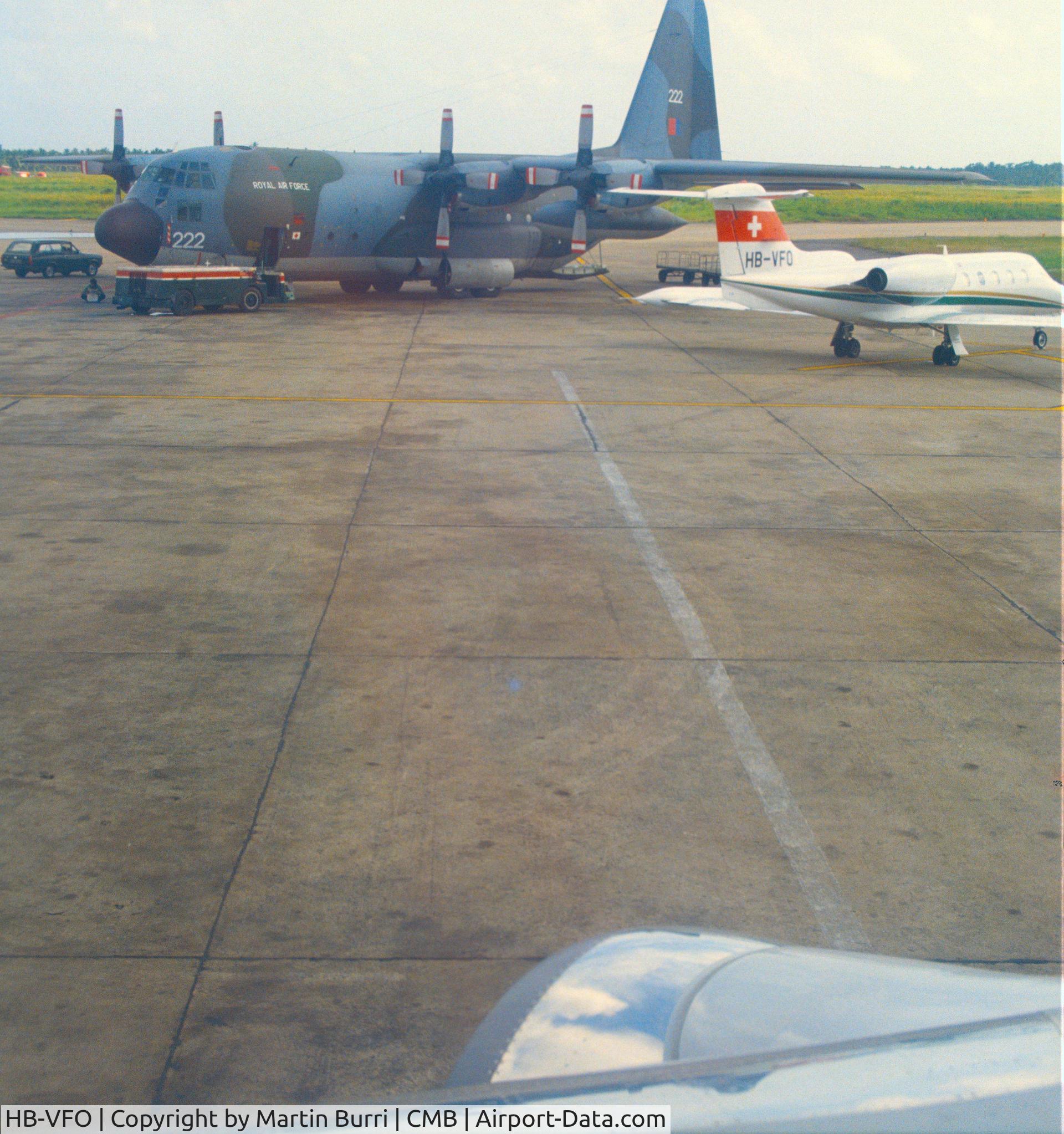 HB-VFO, 1978 Learjet 35A C/N 35A-184, Picture taken May 1981 at Colombo Airport.