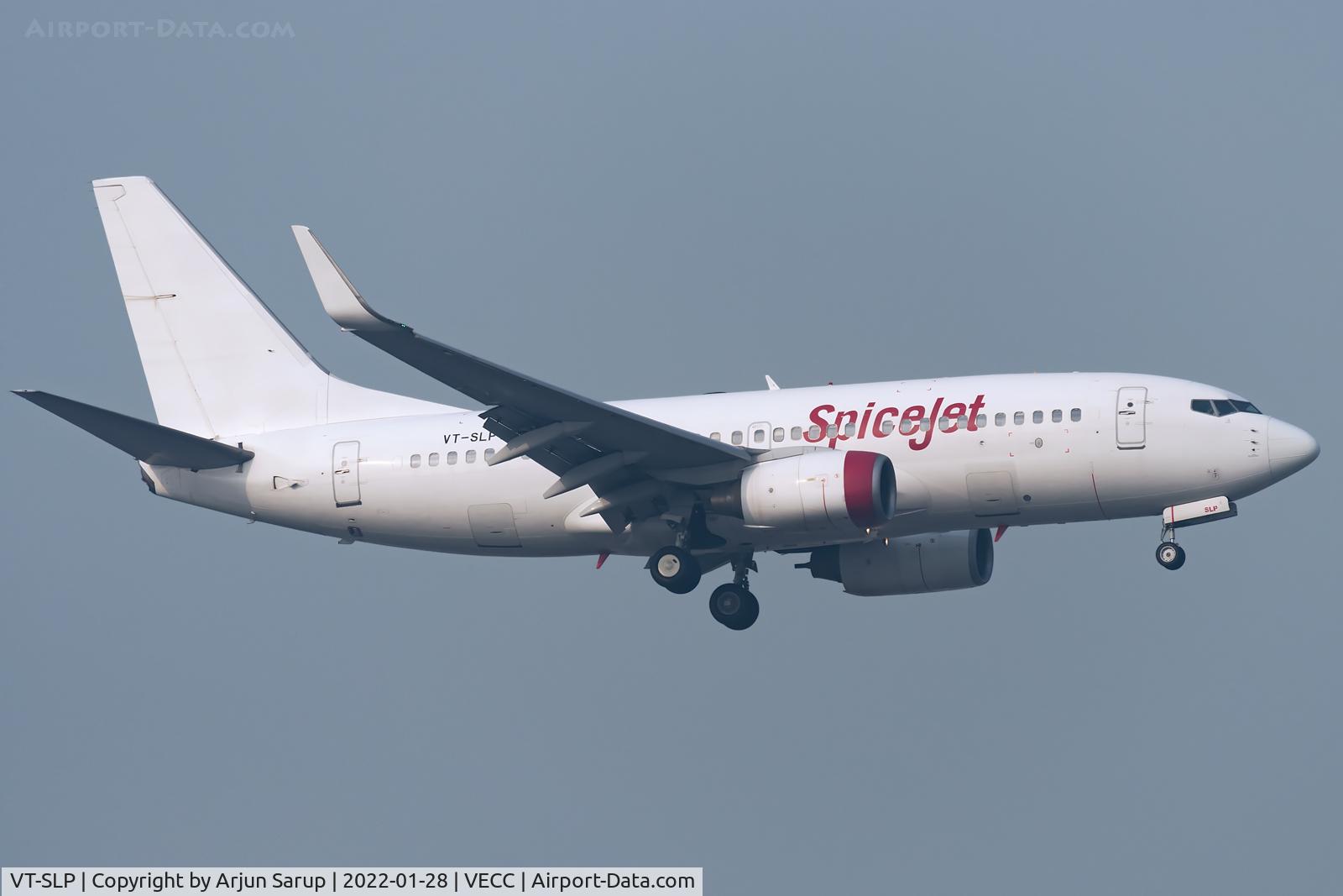 VT-SLP, 2009 Boeing 737-76J C/N 36118, On short final for Rwy 01R at NSCBIA as it arrives on a winter morning as SG731 from Chennai.  This aircraft started with Air Berlin as D-AGEC in 2009, moved on to Niki and TUIfly before being leased by SpiceJet in May 2018.