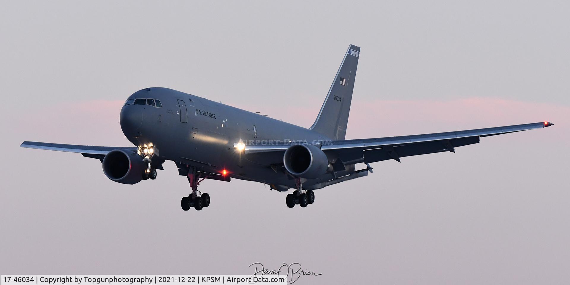 17-46034, 2018 Boeing KC-46A Pegasus C/N 34114, PACK32 on a short approach