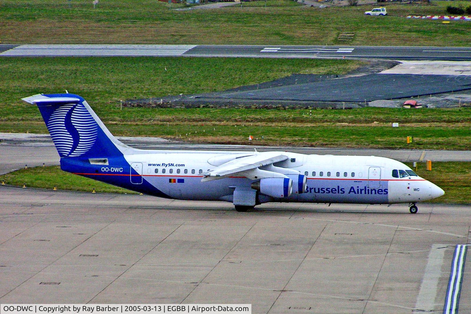 OO-DWC, 1998 British Aerospace Avro 146-RJ100 C/N E3322, OO-DWC   BAe 146-RJ100 [E3322] (Brussels Airlines) Birmingham Int~G 13/03/2005