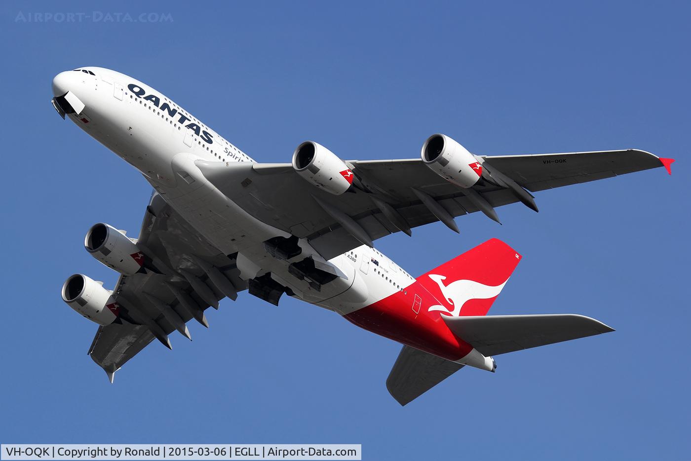 VH-OQK, 2011 Airbus A380-842 C/N 063, at lhr