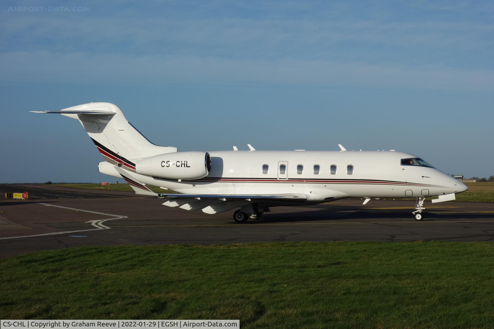 CS-CHL, 2021 Bombardier Challenger 350 (BD-100-1A10) C/N 20893, Departing from Norwich.
